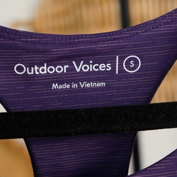 Outdoor Voices TechSweat Crop High‎ Sweat Sports Bra Purple Womens Size Small - Picture 6 of 6